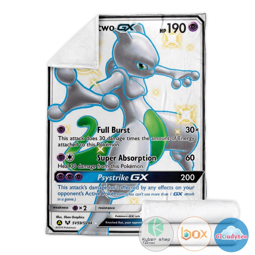 Pokemon Mewtwo Shining Legends Blanket 3 Pokemon Mewtwo Shining Legends Blanket 1 2