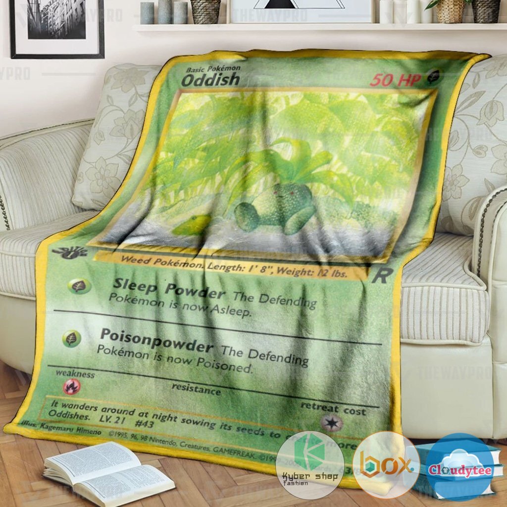 Pokemon Oddish 1st Edition Blanket 6 Pokemon Oddish 1st Edition Blanket