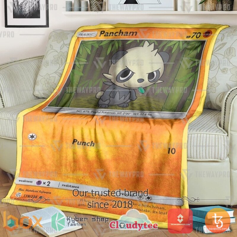 Pokemon Pancham Cosmic Eclipse Blanket