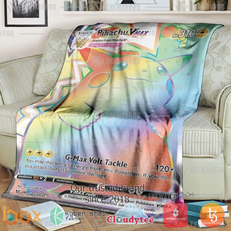 Pokemon Pikachu VMAX Rainbow Blanket