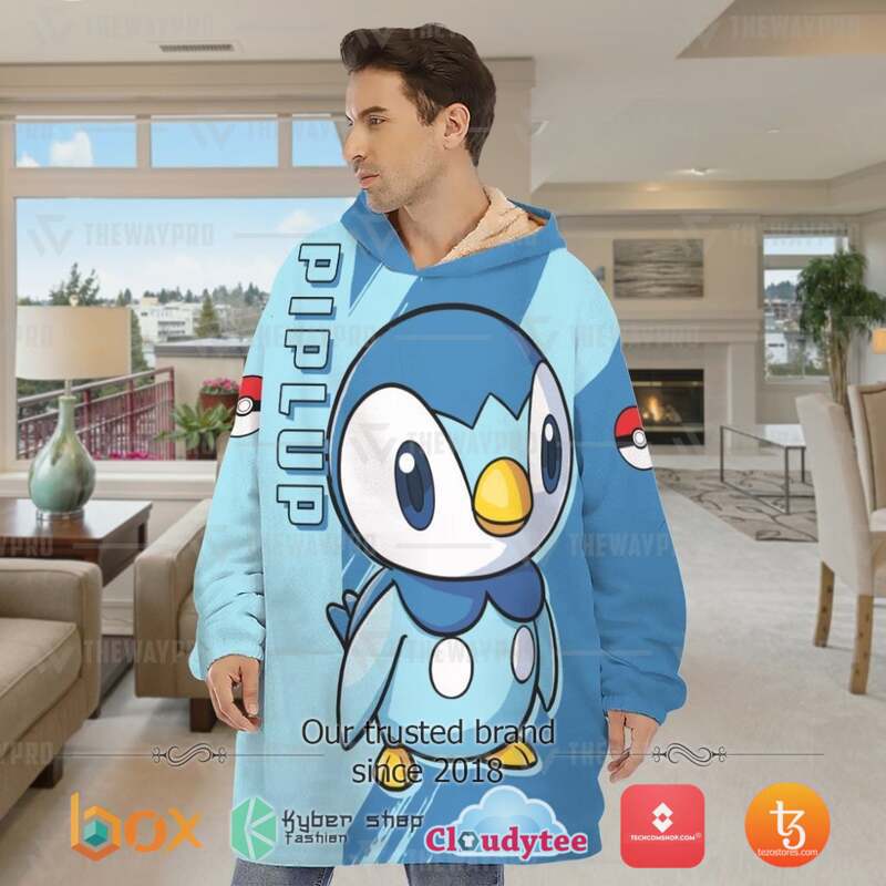 Pokemon Piplup Fleece Hoodie Blanket