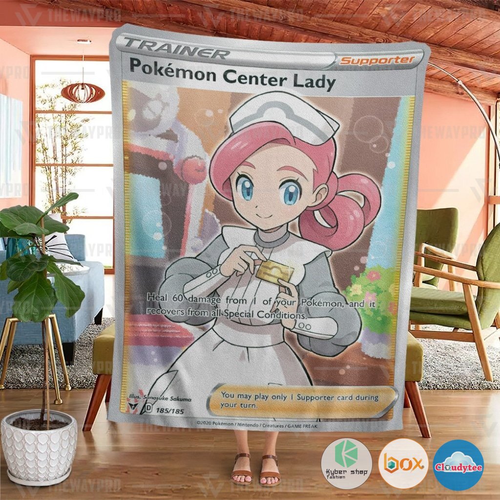 Pokemon Pokemon Center Lady Trainer Blanket 4 Pokemon Pokemon Center Lady Trainer Blanket 1 2 3
