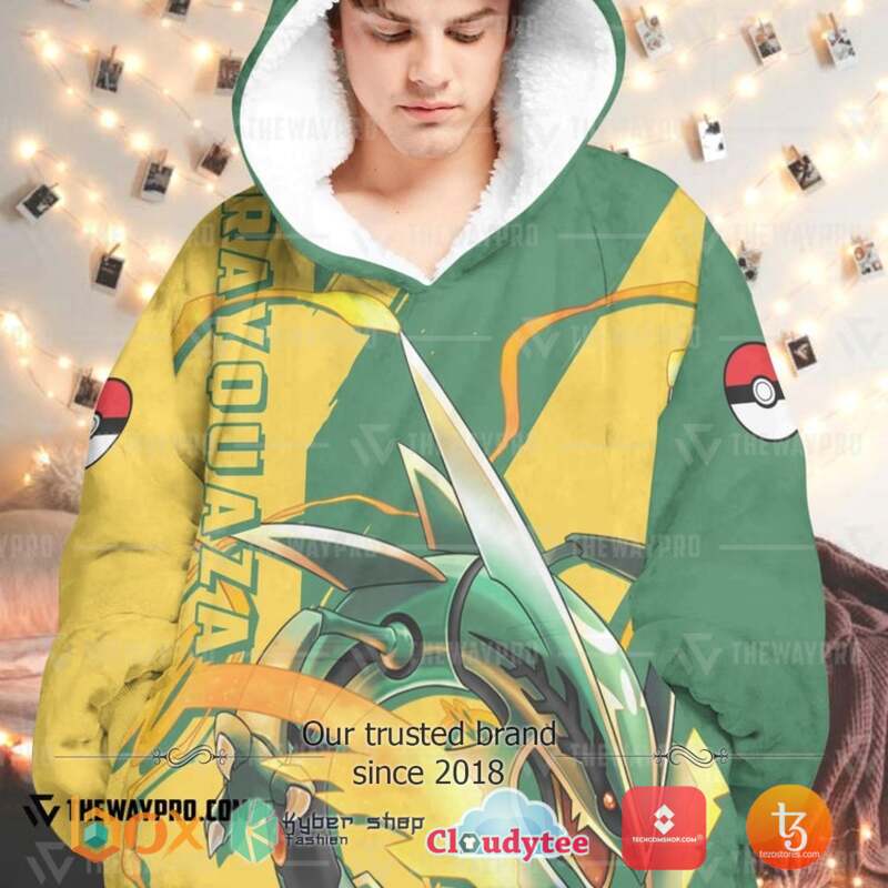 Pokemon Rayquaza Fleece Hoodie Blanket 1
