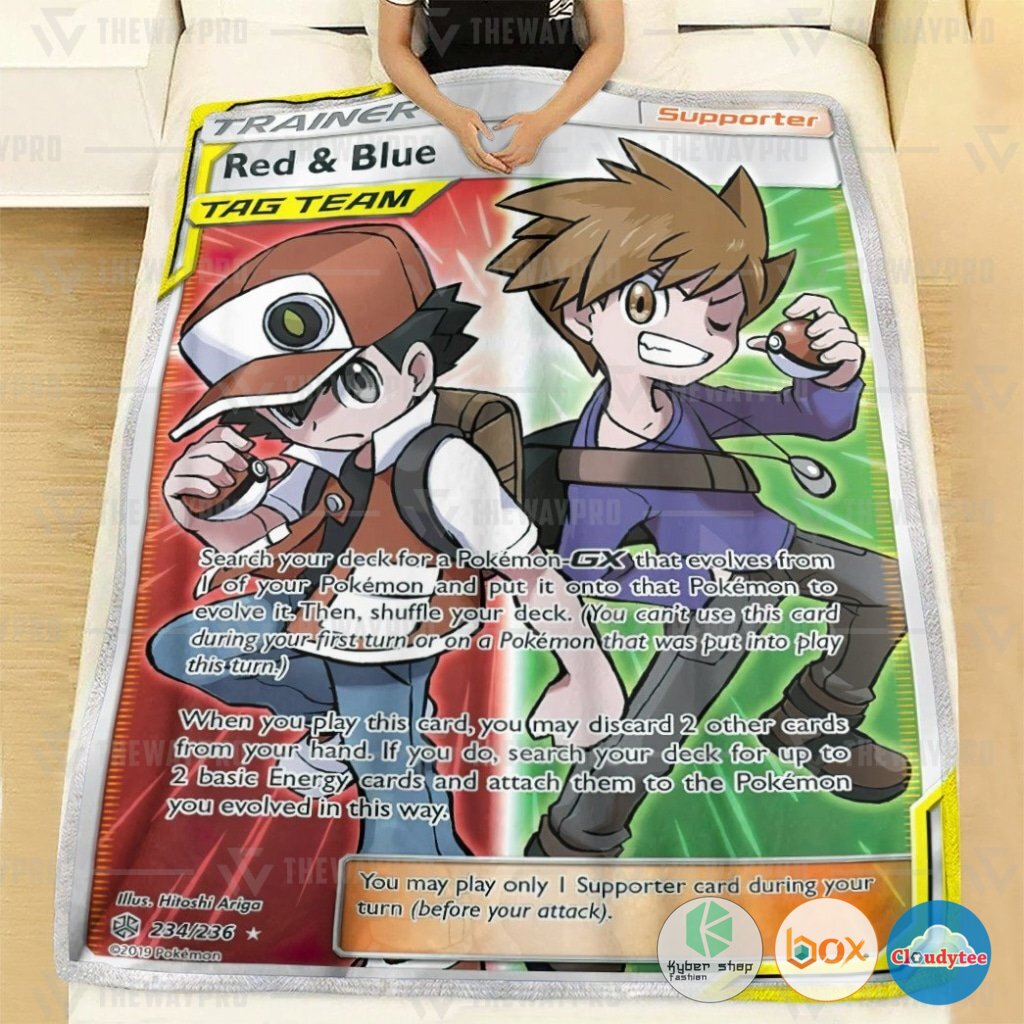 Pokemon Red and Blue Trainer Blanket 2 Pokemon Red and Blue Trainer Blanket 1