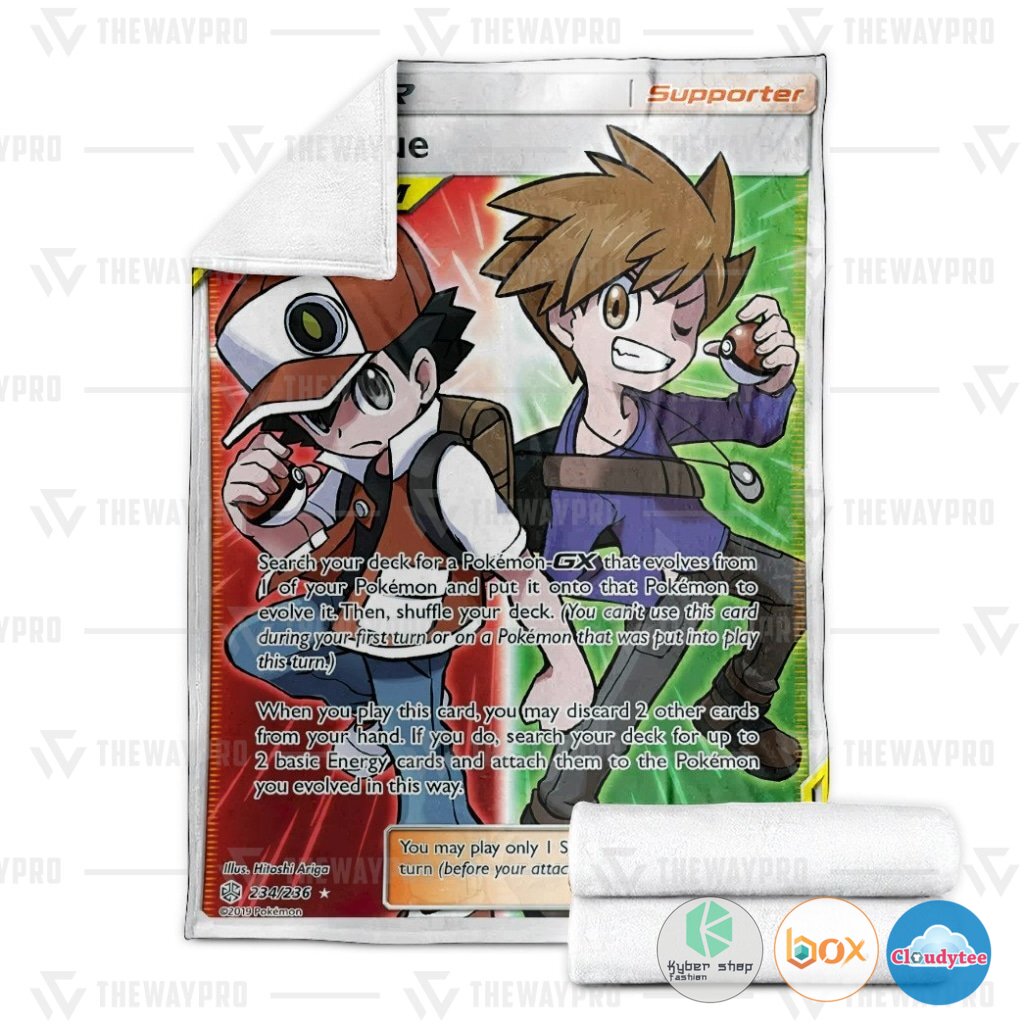 Pokemon Red and Blue Trainer Blanket 3 Pokemon Red and Blue Trainer Blanket 1 2