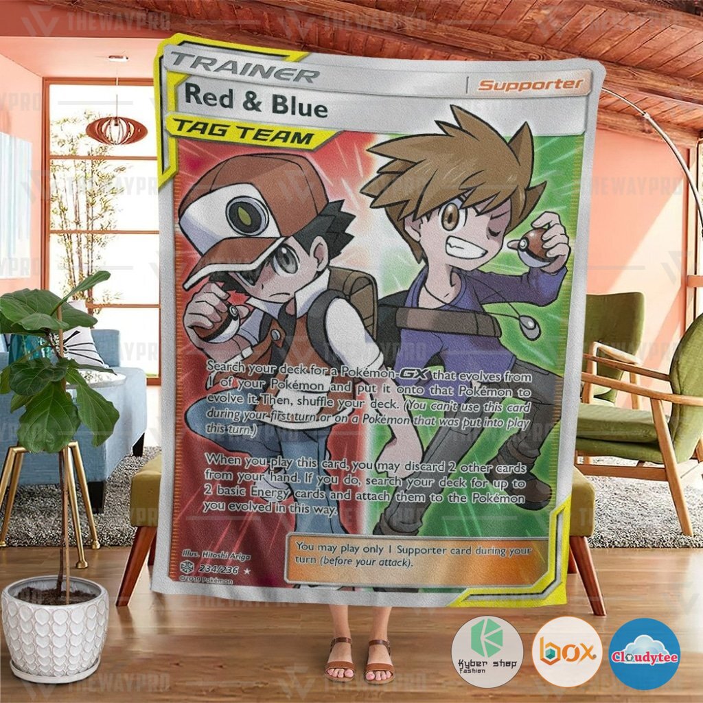 Pokemon Red and Blue Trainer Blanket 4 Pokemon Red and Blue Trainer Blanket 1 2 3