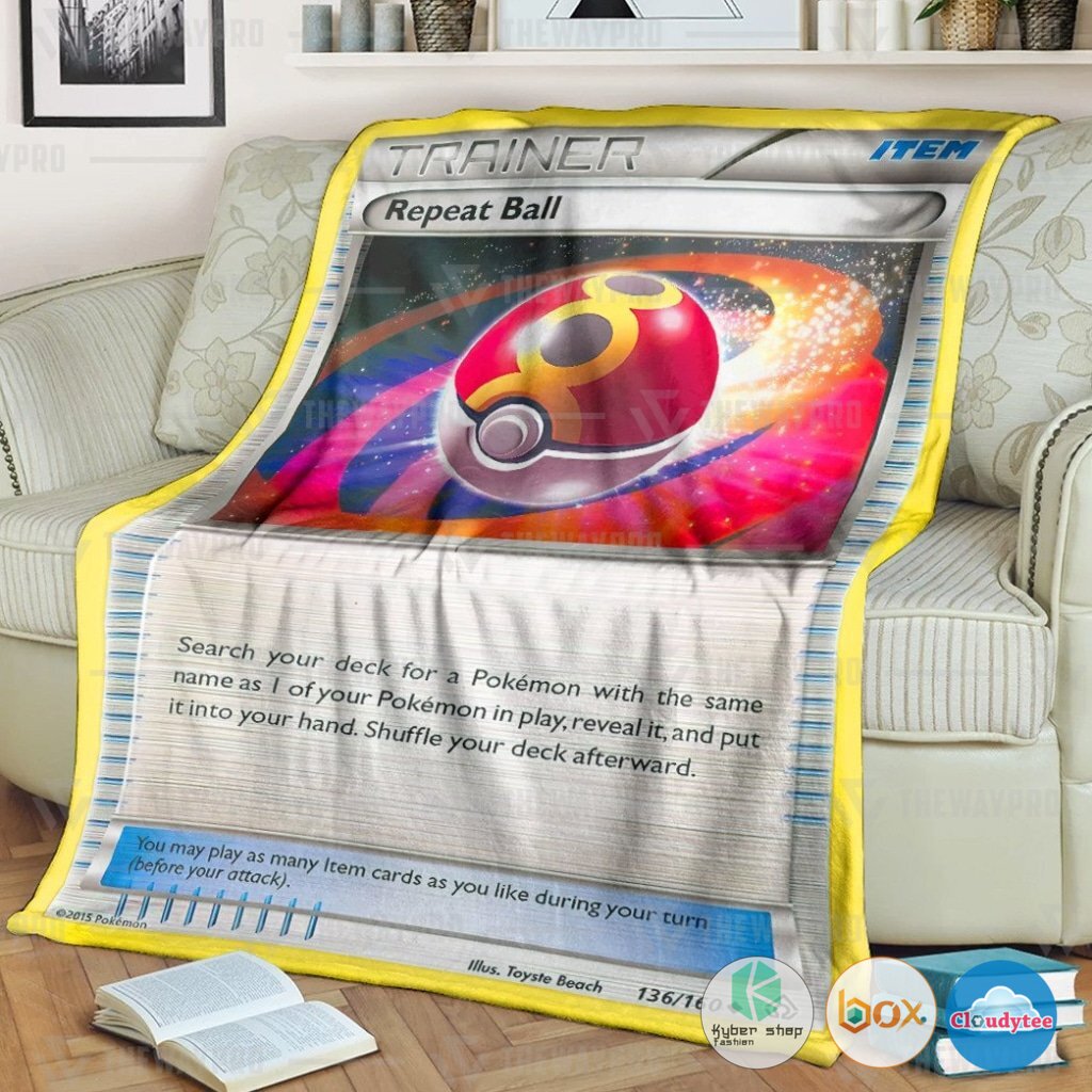 Pokemon Repeat Ball Trainer Blanket