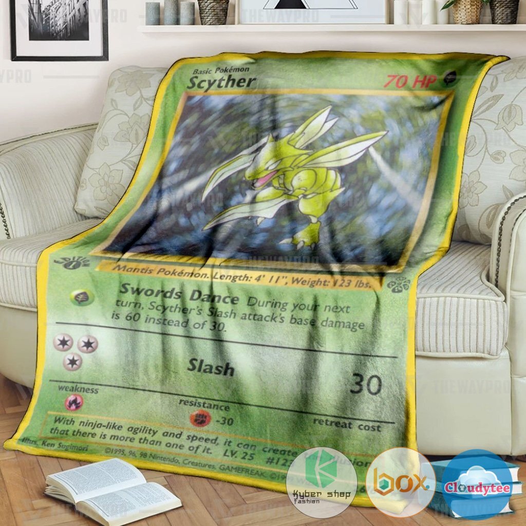Pokemon Scyther 1st Edition Blanket