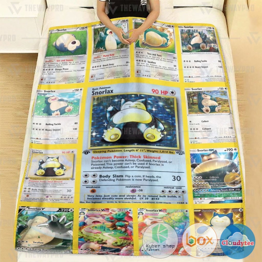 Pokemon Snorlax Cards Version 2 Blanket 3 Pokemon Snorlax Cards Version 2 Blanket 1 2
