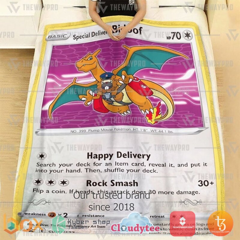 Pokemon Special Delivery Bidoof Blanket 2 Pokemon Special Delivery Bidoof Blanket 1