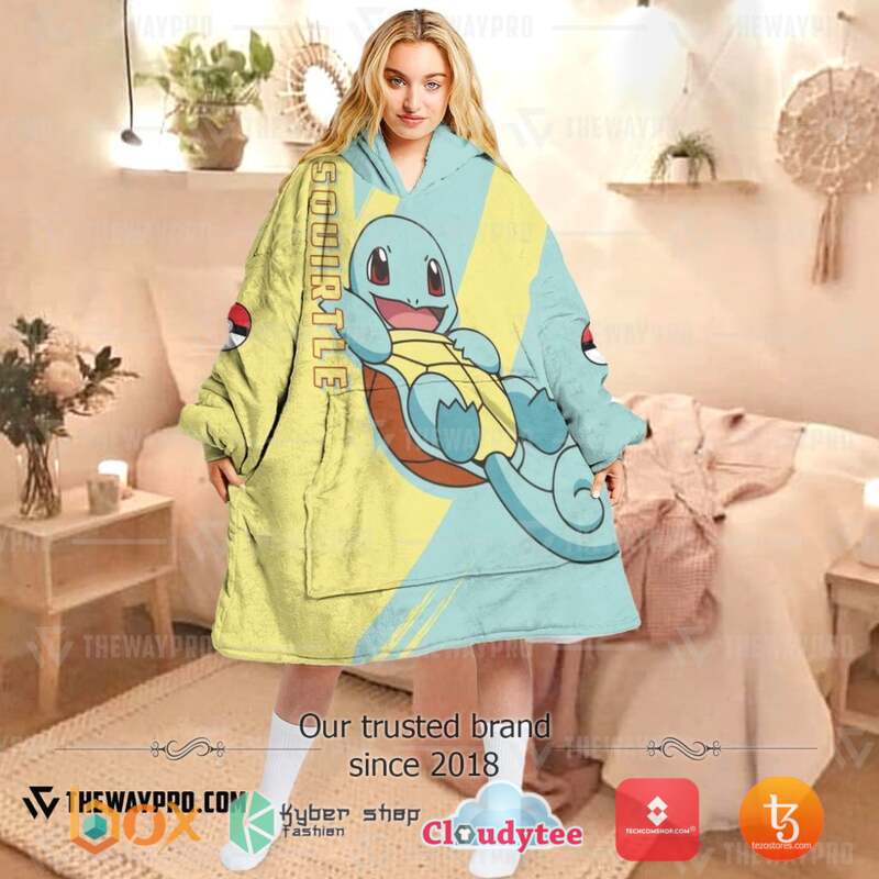 Pokemon Squirtle Fleece Hoodie Blanket