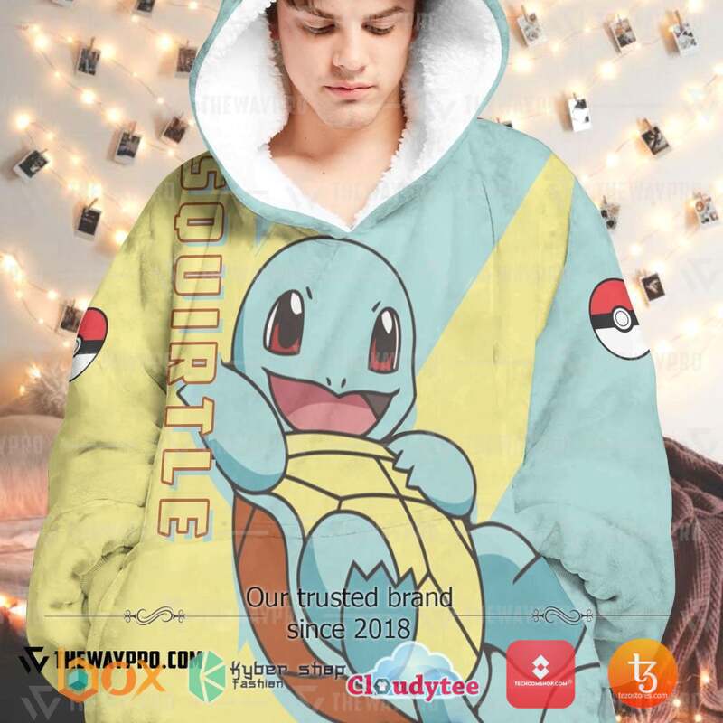 Pokemon Squirtle Fleece Hoodie Blanket 1