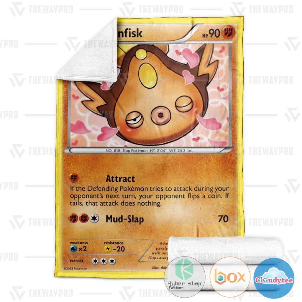 Pokemon Stunfisk Legendary Treasures Blanket 3 Pokemon Stunfisk Legendary Treasures Blanket 1 2
