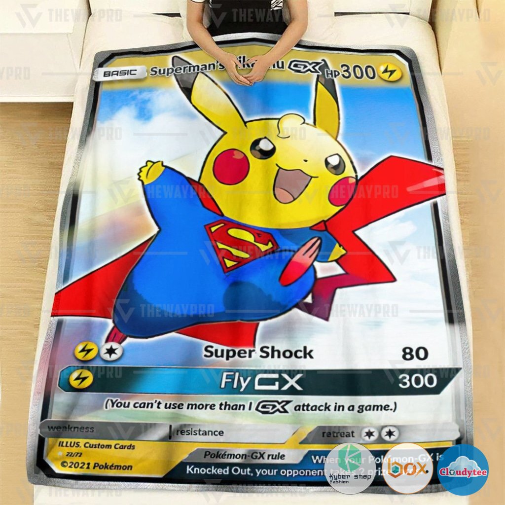Pokemon Superman's Pikachu Blanket 2 Pokemon Supermans Pikachu Blanket 1