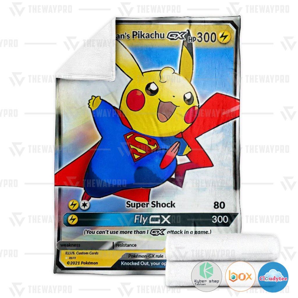 Pokemon Superman's Pikachu Blanket 3 Pokemon Supermans Pikachu Blanket 1 2