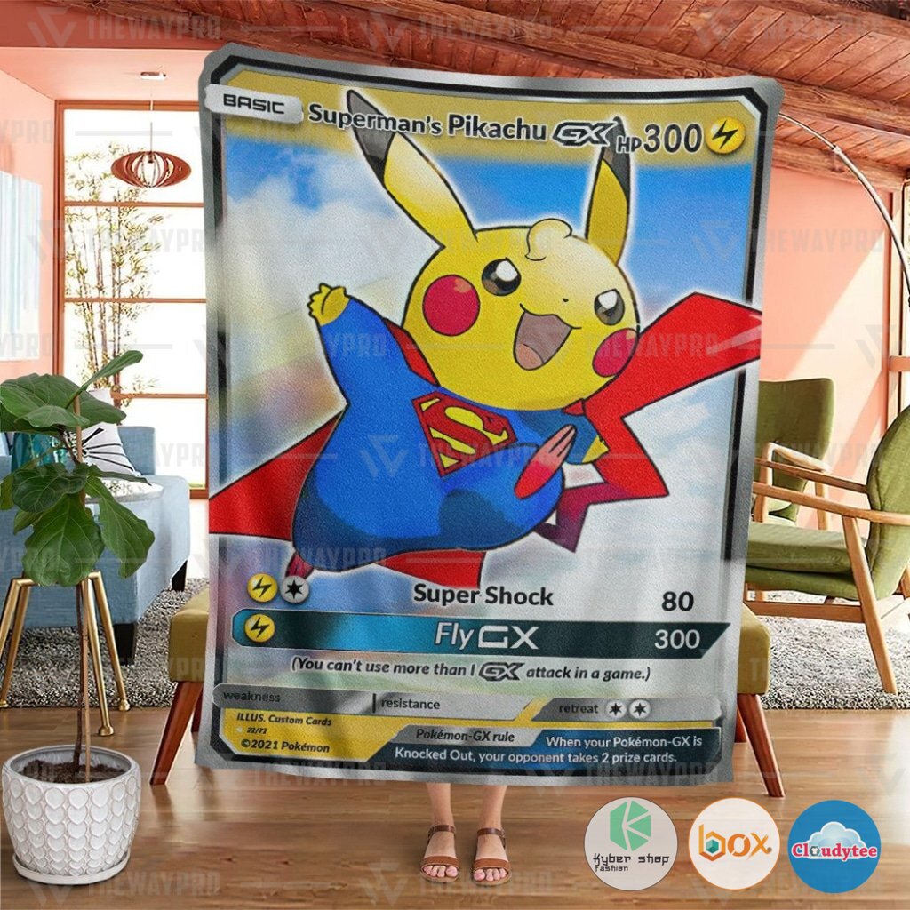Pokemon Superman's Pikachu Blanket 4 Pokemon Supermans Pikachu Blanket 1 2 3