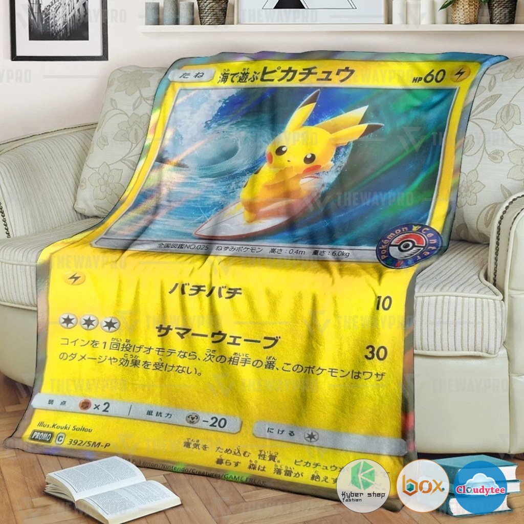 Pokemon Surfing Pikachu Blanket