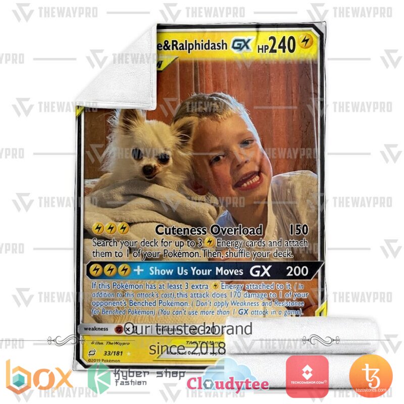 Pokemon Tag Team Custom Card Blanket 1 2