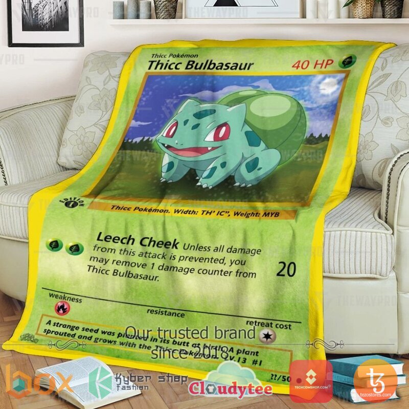 Pokemon Thicc Bulbasaur Blanket