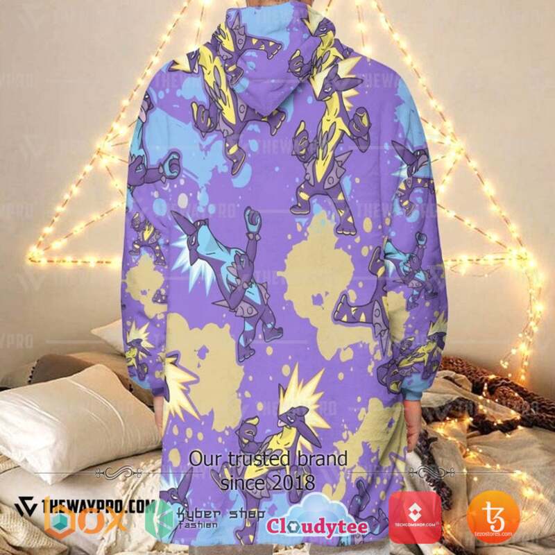 Pokemon Toxtricity Fleece Hoodie Blanket 3 Pokemon Toxtricity Fleece Hoodie Blanket 1 2