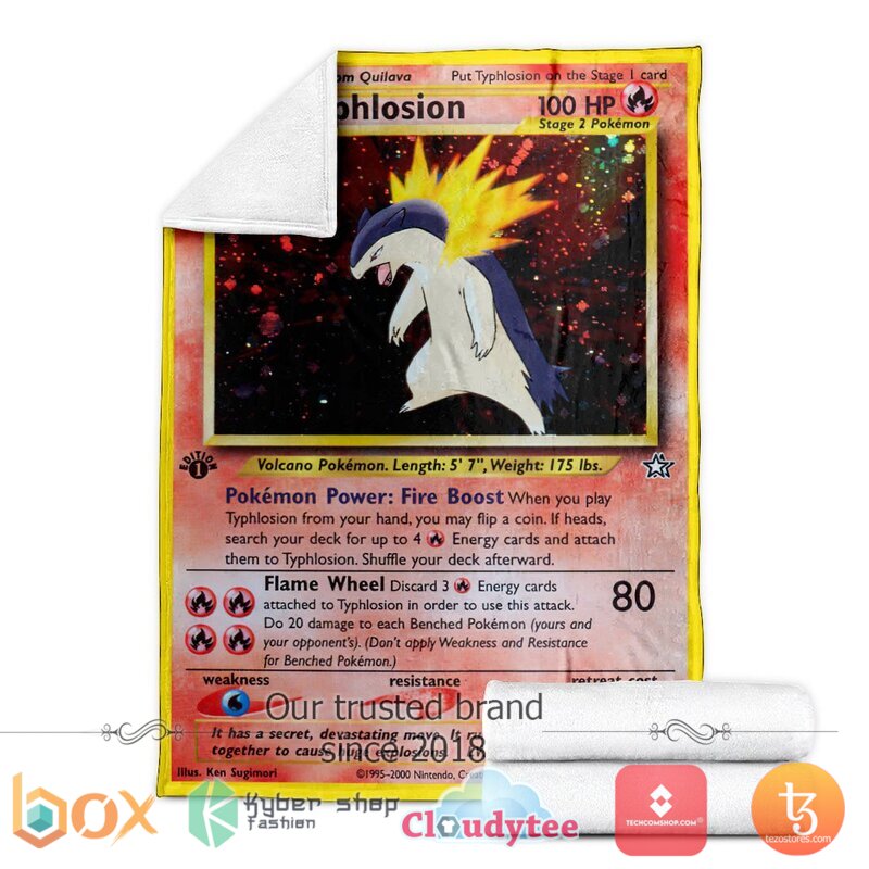 Pokemon Typhlosion 1st Edition Blanket 3 Pokemon Typhlosion 1st Edition Blanket 1 2
