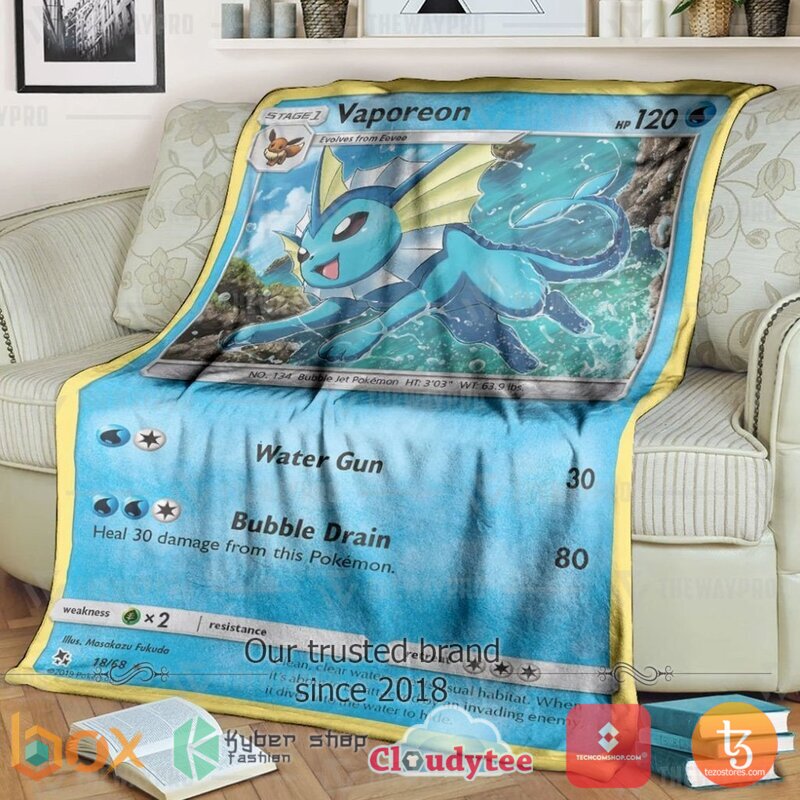 Pokemon Vaporeon Hidden Fate Blanket