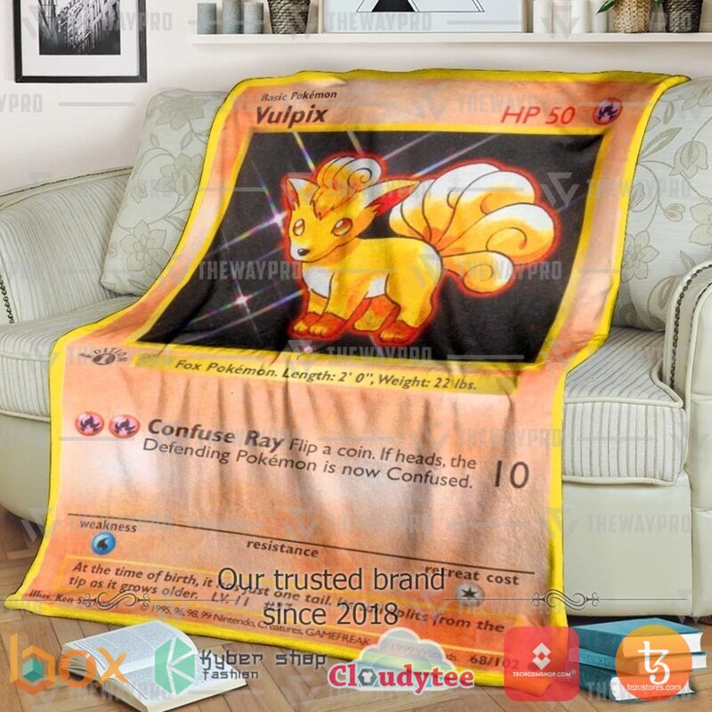 Pokemon Vulpix Base Set Blanket