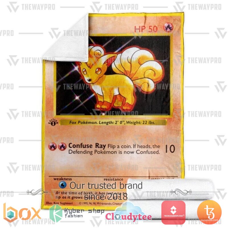 Pokemon Vulpix Base Set Blanket 3 Pokemon Vulpix Base Set Blanket 1 2