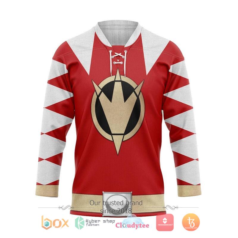Power Ranger Dino Thunder Red Hockey Jersey