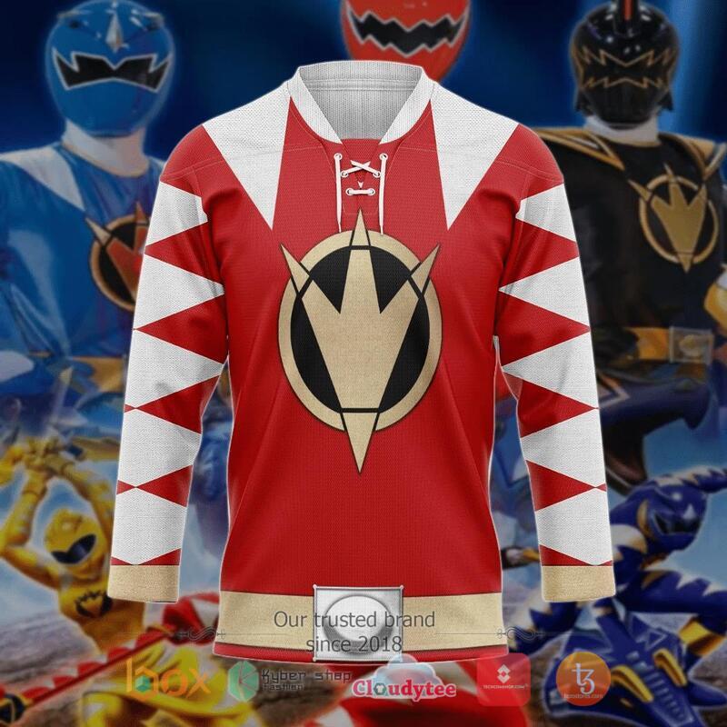 Power Ranger Dino Thunder Red Hockey Jersey 3 Power Ranger Dino Thunder Red Hockey Jersey 1 2