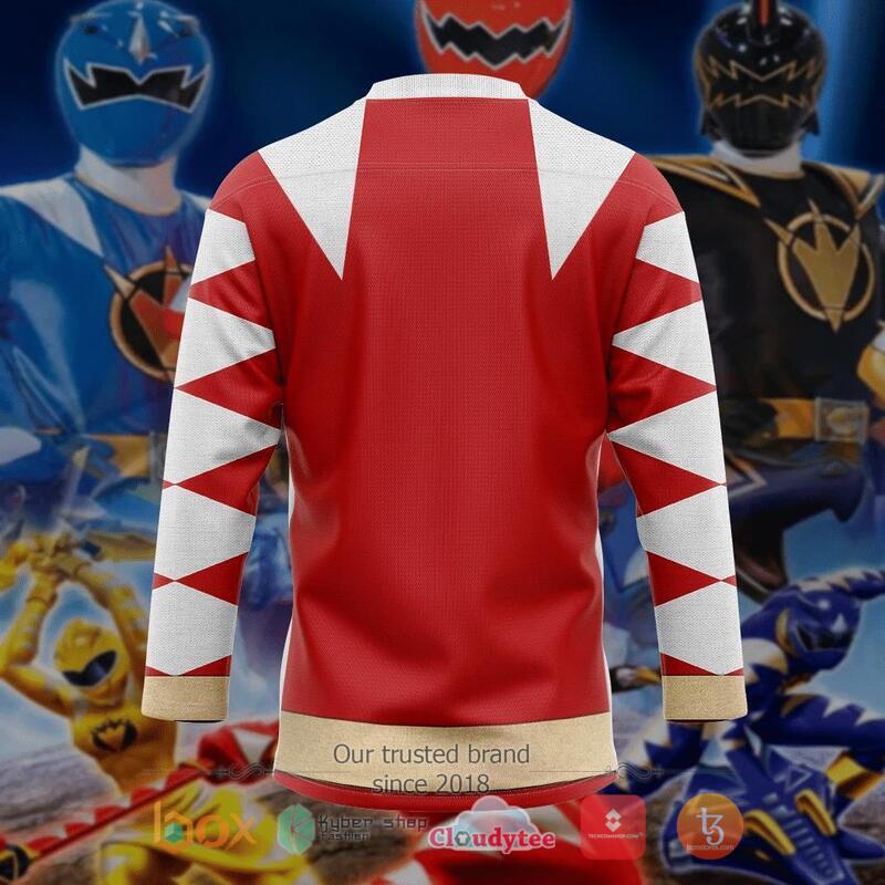 Power Ranger Dino Thunder Red Hockey Jersey 4 Power Ranger Dino Thunder Red Hockey Jersey 1 2 3