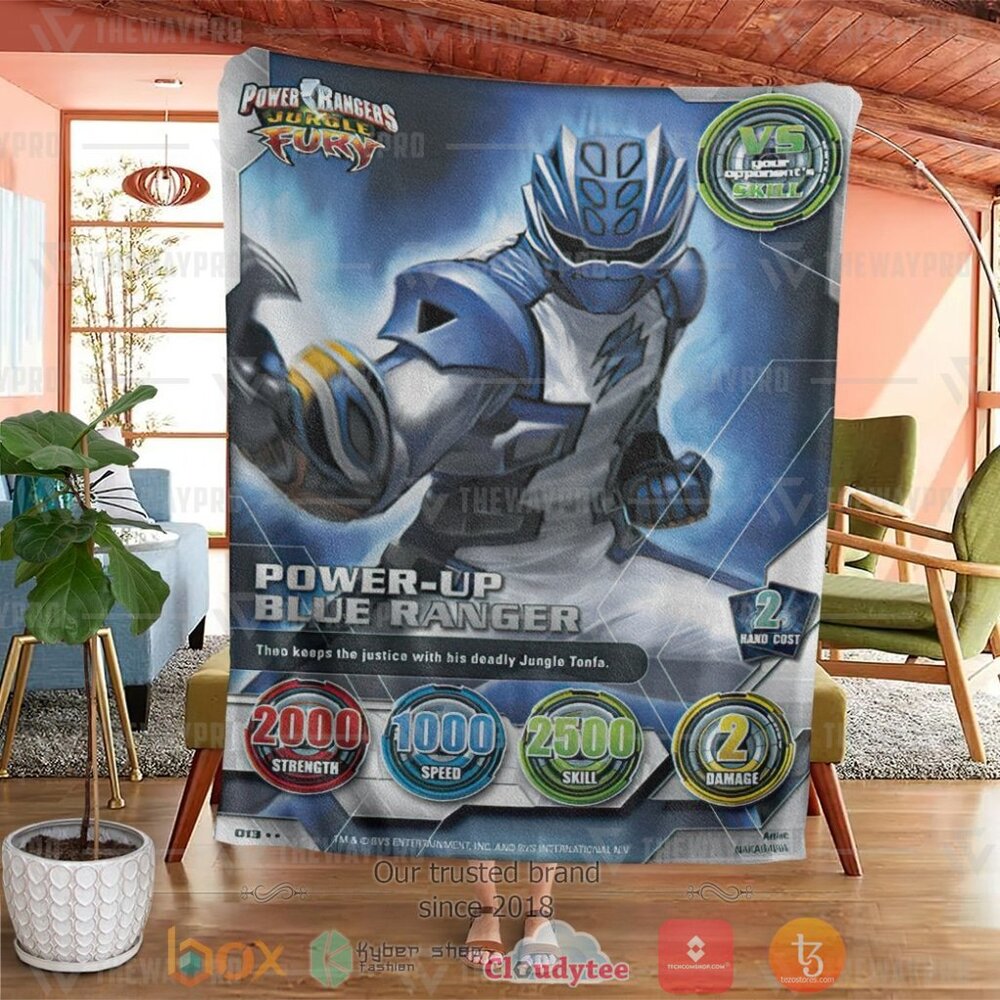 BEST Power Rangers Jungle Fury Blue Ranger Soft Blanket 4 Power Rangers Jungle Fury Blue Ranger Custom Soft Blanket 1 2 3
