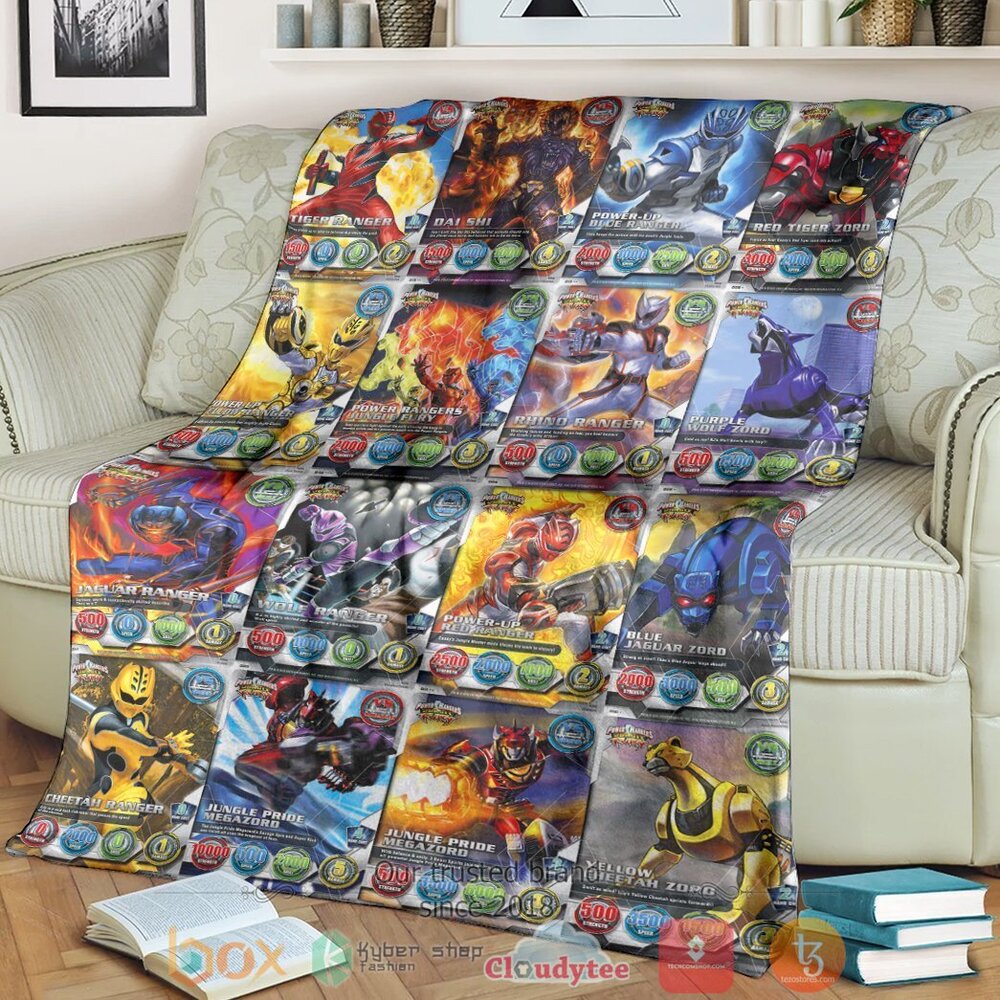 BEST Power Rangers Jungle Fury Cards Soft Blanket 9 Power Rangers Jungle Fury Cards Custom Soft Blanket