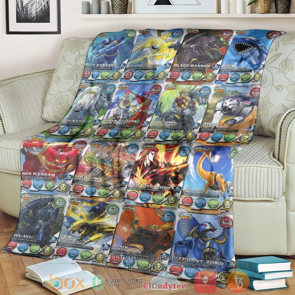 BEST Power Rangers Wild Force Cards Soft Blanket 1 Power Rangers Wild Force Cards Custom Soft Blanket