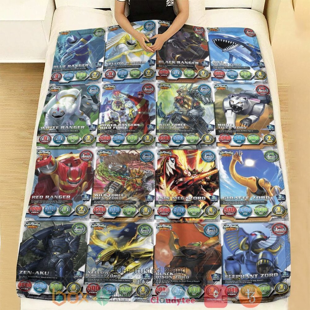 BEST Power Rangers Wild Force Cards Soft Blanket 2 Power Rangers Wild Force Cards Custom Soft Blanket 1