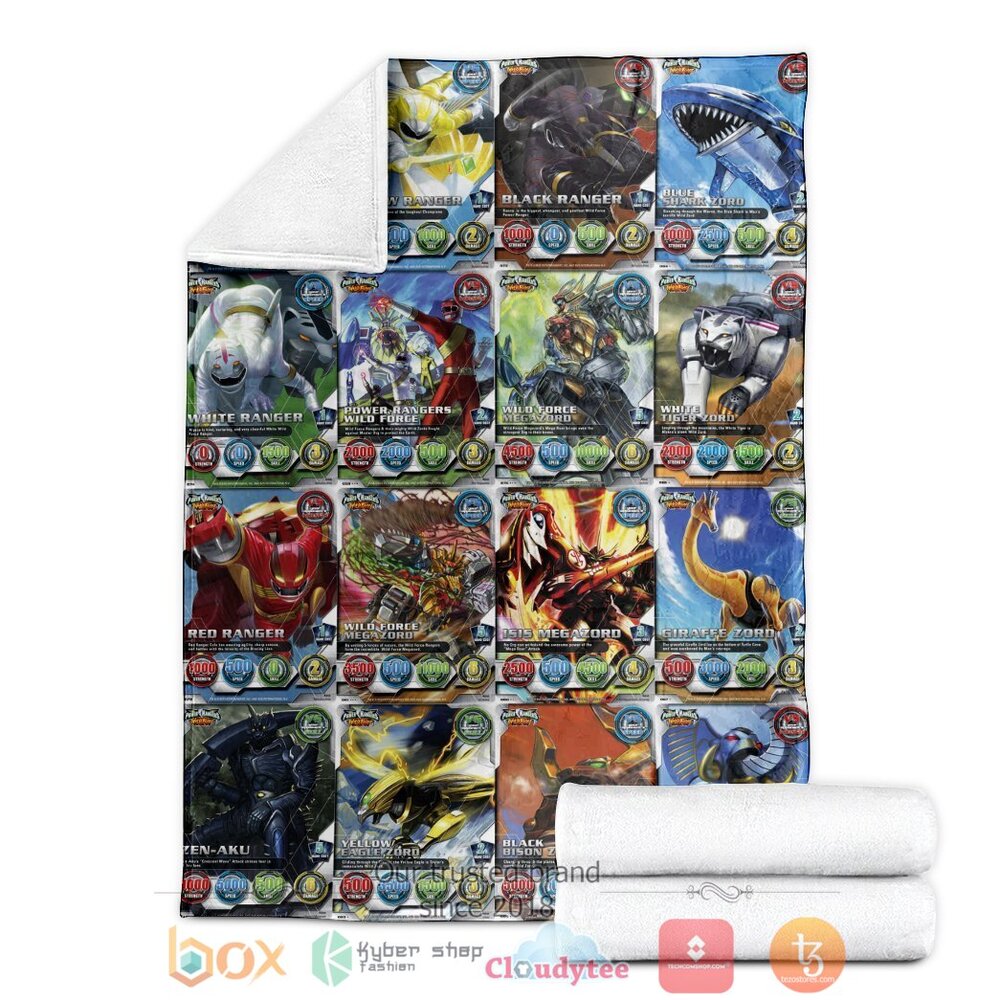 BEST Power Rangers Wild Force Cards Soft Blanket 3 Power Rangers Wild Force Cards Custom Soft Blanket 1 2