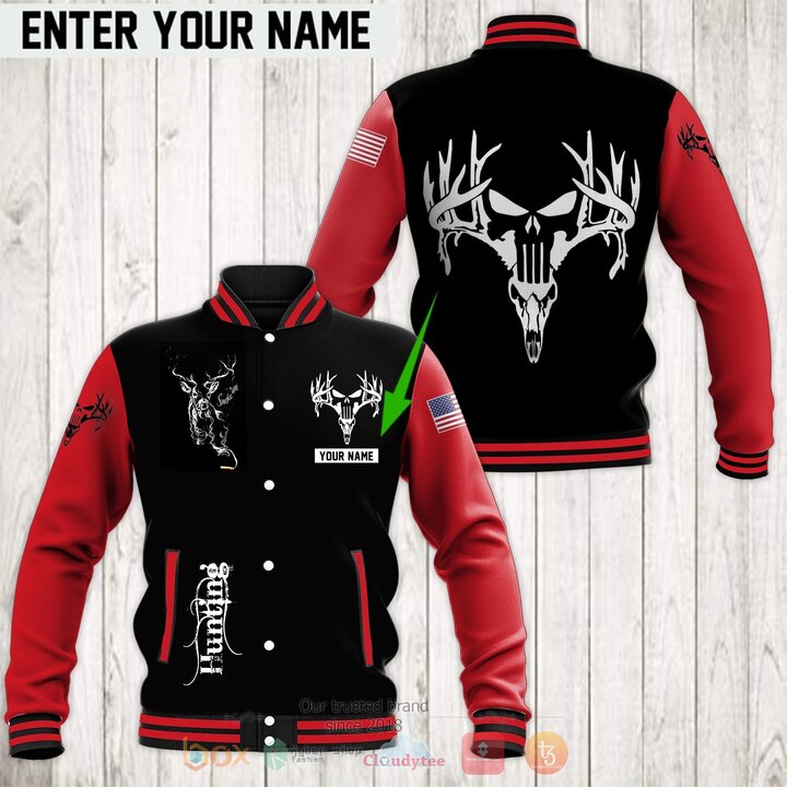 BEST Punisher Deer Hunting Skull Hunter Personalized 3D Baseball Jacket 4 Punisher Deer Hunting Skull Hunter Personalized Baseball Jacket 1 2 3
