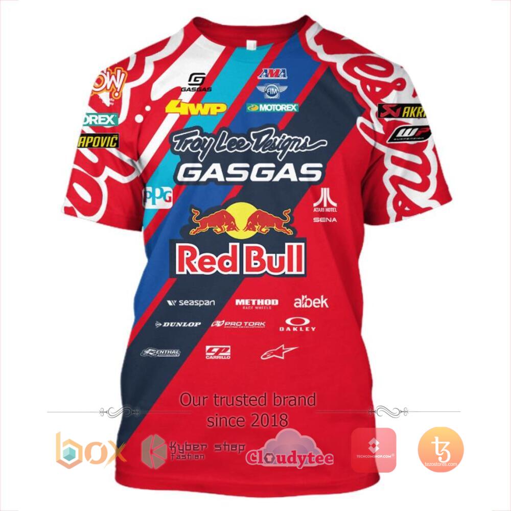 Red Bull GASGAS Troy Lee Designs 3d shirt hoodie 1 2 3 4 5