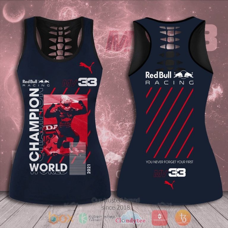 Red Bull Racing World Champion 2021 Never Forget First Max Verstappen Tank Top Leggings 1