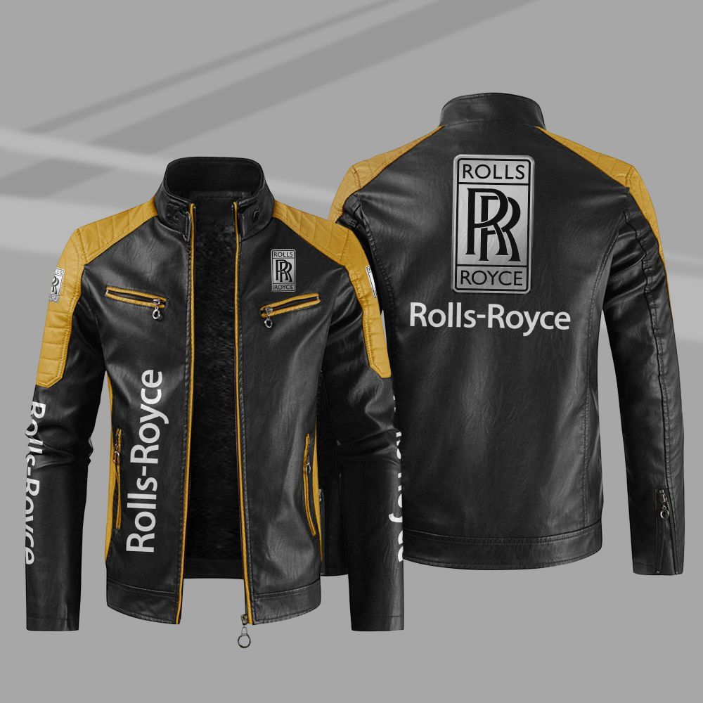 Rolls Royce Car Motor Block Leather Jacket 1