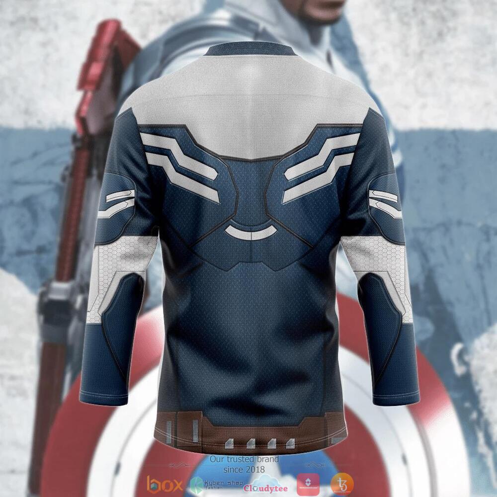 Captain America Sam Wilson hockey jersey 3 Sam Wilson Captain America hockey jersey 1 2
