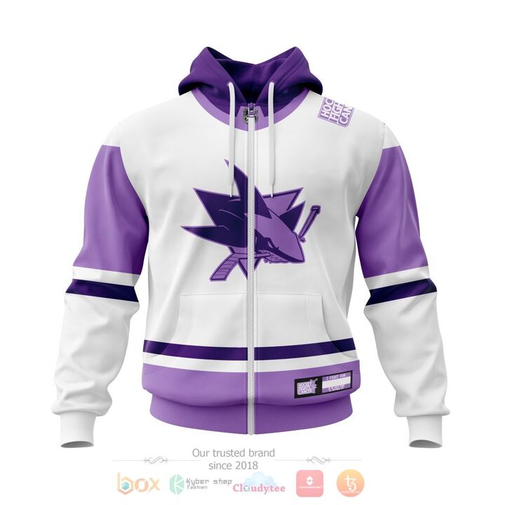 BEST San Jose Sharks Fight Cancer Personalized All Over Print 3D Hoodie, Zip Hoodie 2 San Jose Sharks Fight Cancer Personalized 3D Hoodie Zip Hoodie 1