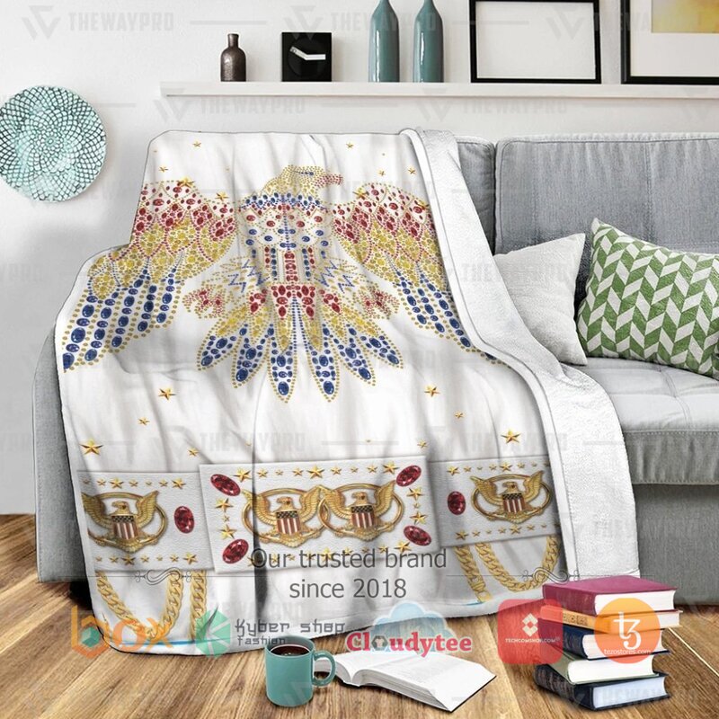 Singer Elvis Presley American Eagle Blanket 3 Singer Elvis Presley American Eagle Blanket 1 2