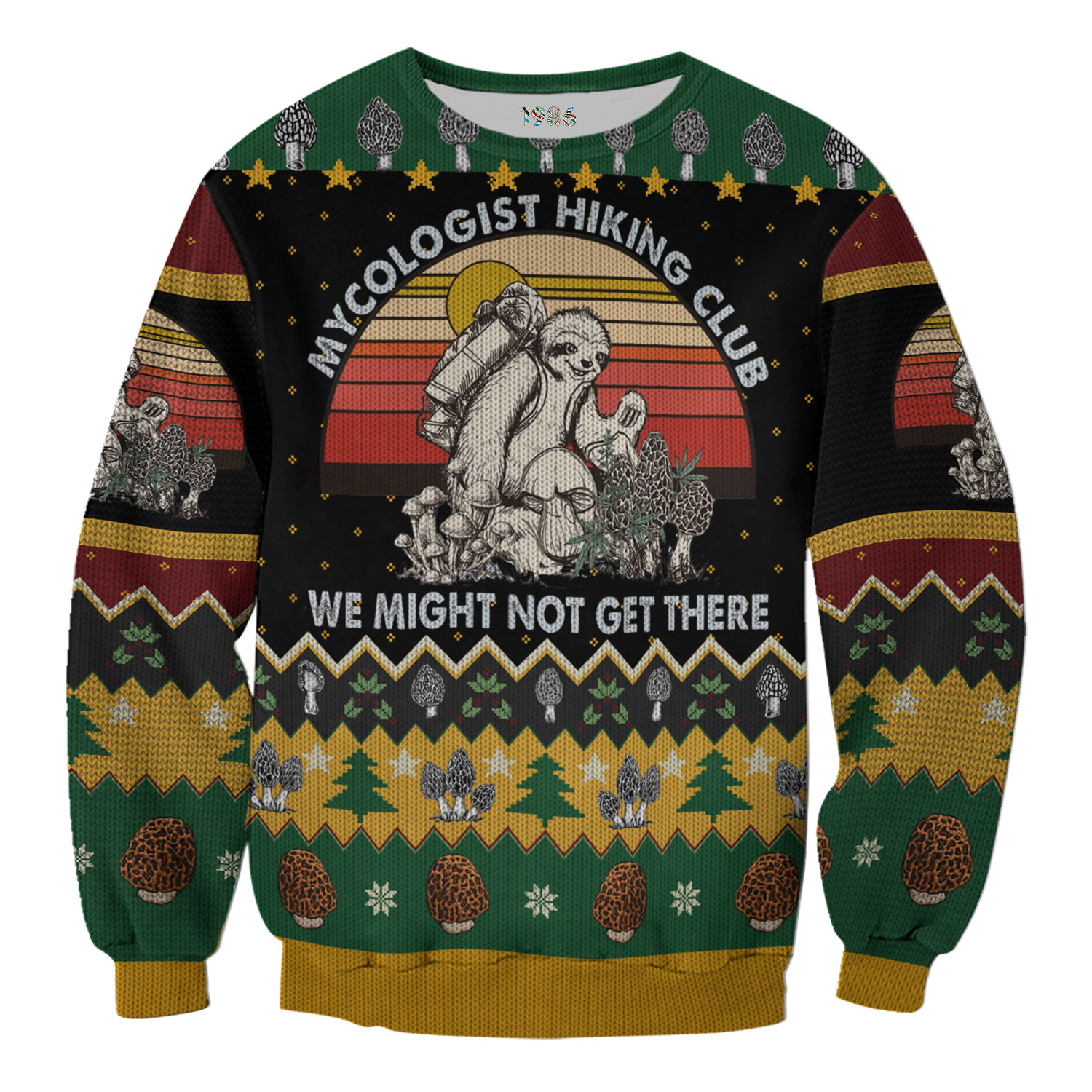 HOT Sloth Mushrooms Mycologist Hiking Club We Might Not Get There Sweater 3 Sloth Mushrooms Mycologist Hiking Club We Might Not Get There 3D All Over Printed Ugly Sweater 1 2