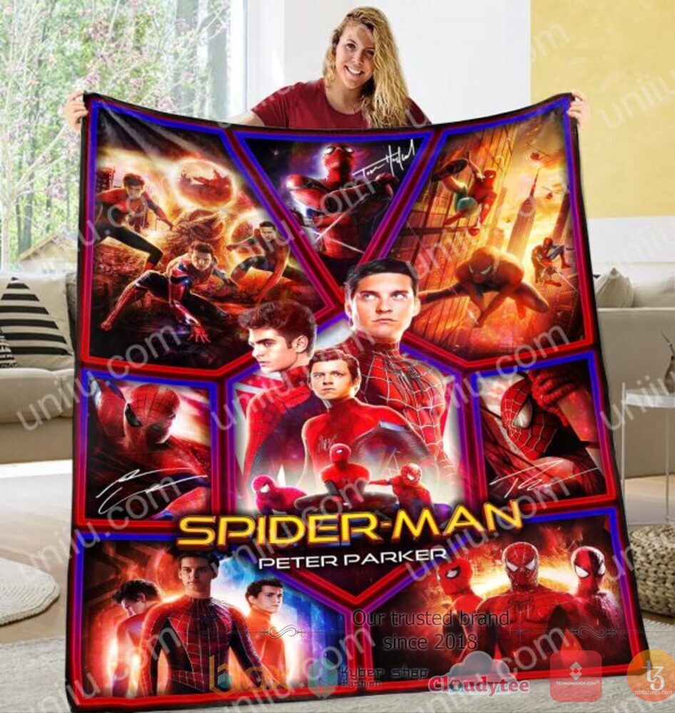 Spider Man Movie Peter Parker soft blanket 3 Spider Man Movie Peter Parker fleece blanket 1 2
