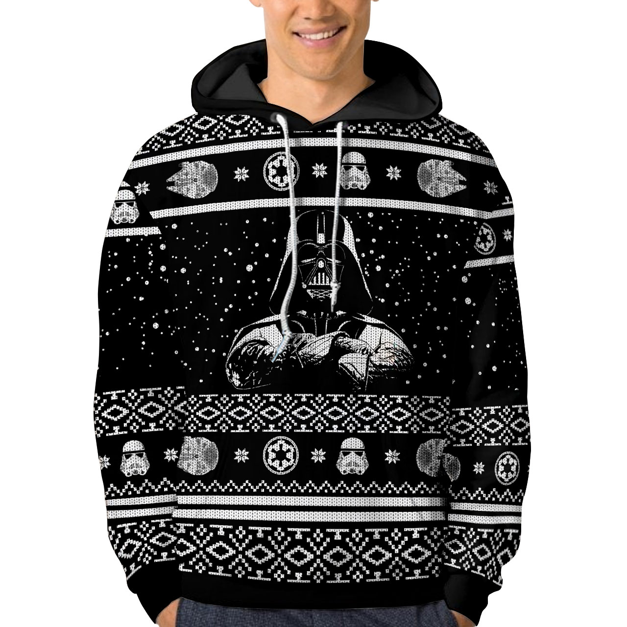 Star Wars Darth Vader and Spaceship 3D All Over Printed Ugly Sweater