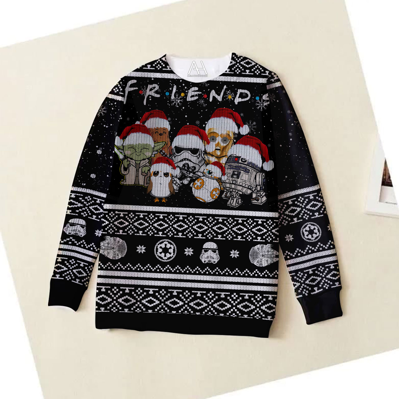 HOT Star Wars Friends Merry Sweater 2 Star Wars Friends Merry 3D All Over Printed Ugly Sweater 1