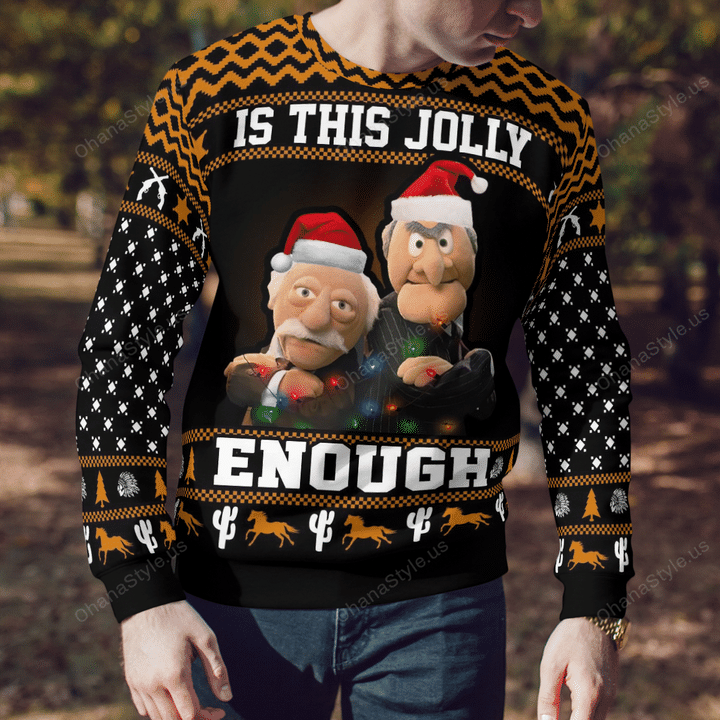 Statler and Waldorf Is this jolly enough Christmas Sweater 1