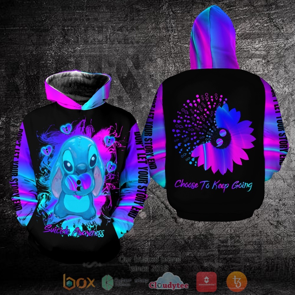 Stitch Suicide Awareness Choose To Keep Going 3D Hoodie