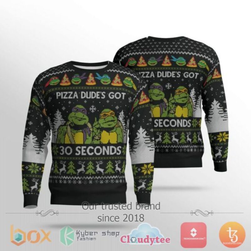 NEW Teenage Mutant Ninja Turtles Pizza Dudes Got 30 Seconds Funny Xmas Sweater 5 Teenage Mutant Ninja Turtles Pizza Dudes Got 30 Seconds Funny Christmas Sweater